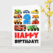 Boy's Speelgoed Truck Happy 2nd Birthday Kaart (Gele Bloem)
