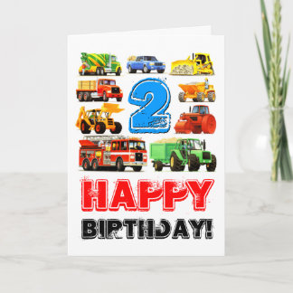 Boy's Speelgoed Truck Happy 2nd Birthday Kaart