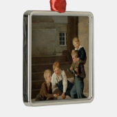 Boys Spelen Dice voor Christansborg Metalen Ornament (Rechts)