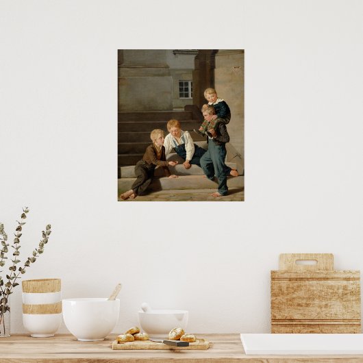 Boys Spelen Dice voor Christansborg Poster (Keuken)