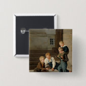 Boys Spelen Dice voor Christansborg Vierkante Button 5,1 Cm (Voorkant /achterkant)