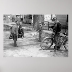 Boys Speling Marbles, Woodbine, Iowa, 1940 Poster