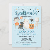 Boys Spooktacular Halloween Birthday Party Kaart (Voorkant)