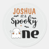 Boy's Spooky One Halloween 1e Verjaardag Ronde Sticker (Voorkant)