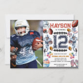 Boys Sport Voetbal Verjaardagsfeestje 1ste Kaart (Voorkant)