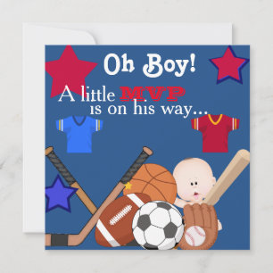 Boys Sports Baby shower Invitation HOCKEY Kaart
