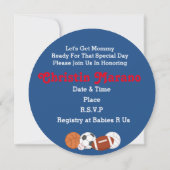 Boys Sports Baby shower Invitation Kaart (Achterkant)