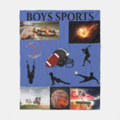 BOYS SPORTS FLEECE BLANKET. (Voorkant)