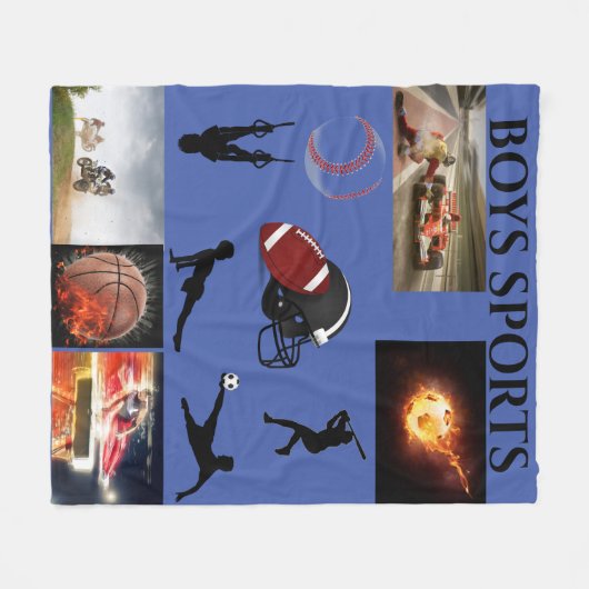 BOYS SPORTS FLEECE BLANKET. (Voorkant (Horizontaal))