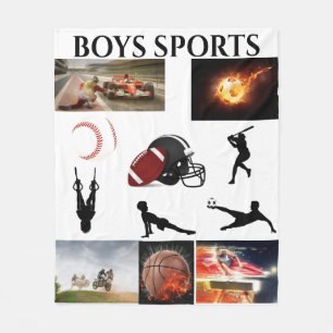 BOYS SPORTS FLEECE BLANKET. DEKEN