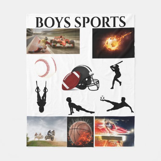 BOYS SPORTS FLEECE BLANKET. DEKEN (Voorkant)