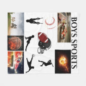 BOYS SPORTS FLEECE BLANKET. DEKEN (Voorkant (Horizontaal))