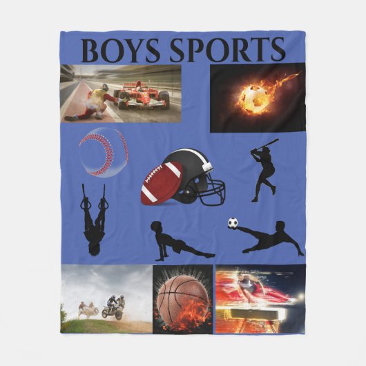 BOYS SPORTS FLEECE BLANKET. DEKEN (Voorkant)