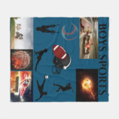 BOYS SPORTS FLEECE BLANKET. DEKEN (Voorkant (Horizontaal))