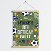 Boys Sports Soccer Birthday Welcome Sign Poster