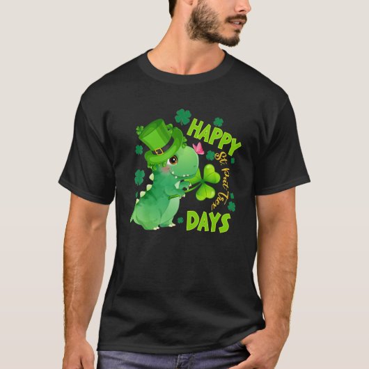 Boys St Patricks Day Dinosaur Dino Saurus Irish Sh T-shirt (Voorkant)