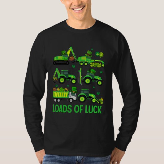 Boys St Patricks Day  Truck Loads Of Luck Shamrock T-shirt (Voorkant)