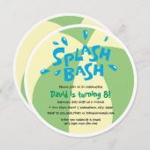 Boys Summer Splash Pool Birthday Kaart (Voorkant / Achterkant)