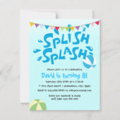 Boys Summer Splash Pool Birthday Kaart (Voorkant)