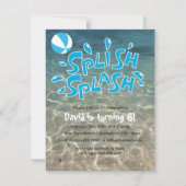 Boys Summer Splash Pool Birthday Kaart (Voorkant)