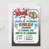 Boys Superheld 1e verjaardag Uitnodiging (Voorkant)