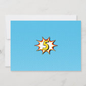 Boys Superheld Foto 5e verjaardag Uitnodiging (Achterkant)