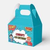 Boys Superhero Birthday Party Favor Box Bedankdoosjes (Voorkant Zijde)