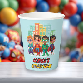 Boys Superhero Birthday Party Paper Cup Papieren Bekers