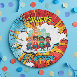 Boys Superhero Birthday Party Paper Plate Papieren Bordje