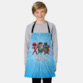 Boys Superhero Custom Name Apron Personalised Schort (Gedragen)