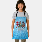 Boys Superhero Custom Name Apron Personalised Schort (Insitu)