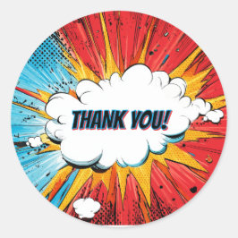 Boys Superhero Party Thank You Stickers