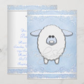 Boys Sweet Blue Sheep Baby shower Kaart (Voorkant / Achterkant)