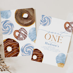 Boy's Sweet One verjaardagsfeestje uitnodigingen