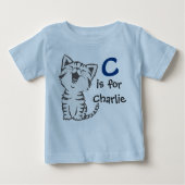 Boys T-shirt C is voor Charlie met een schattige p (Voorkant)