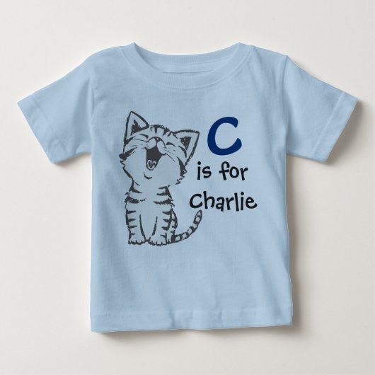 Boys T-shirt C is voor Charlie met een schattige p (Voorkant)
