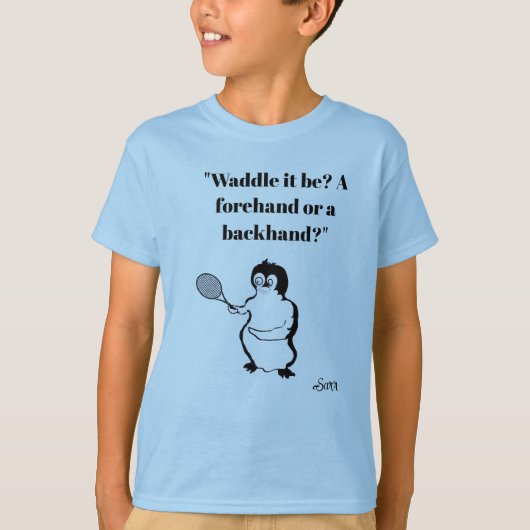 Boys T-Shirt : Penguin Tennis Player (Voorkant)