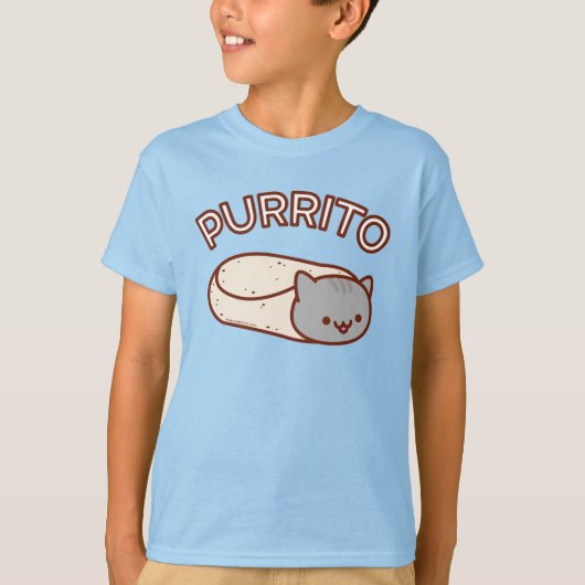BOY'S T-SHIRT - PURRITO Cat Burrito (Voorkant)