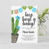 Boys Taco Bout A Baby Invitation Kaart (Staand voorkant)