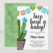 Boys Taco Bout A Baby Invitation Kaart (Voorkant / Achterkant)