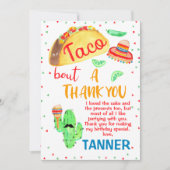 Boys Taco Fiesta Thémed Birthday Bedankt! Kaart (Voorkant)