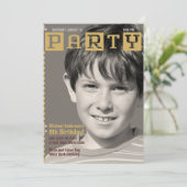 Boys Tech Magazine Foto Birthday Party Kaart (Staand voorkant)