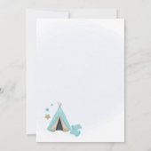 Boys Teepee Sleepover Invitation - Slumber Party Kaart (Achterkant)