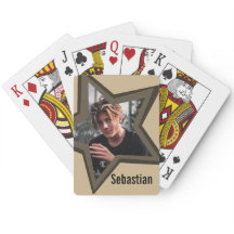 Boys-tienfoto in een zwarte ster bruin