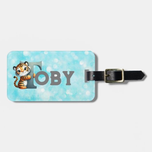 Boys Tiger Bagagelabel (Voorkant horizontaal)