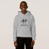 Boy's Top Hooded Sweatshirt Yellowstone Wolf (Voorkant volledig)