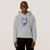 Boy's Top Hooded Sweatshirt Yellowstone Wolf (Voorkant volledig)