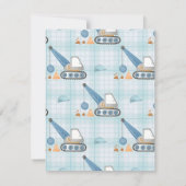 Boys tractor graven verjaardag Uitnodiging (Achterkant)