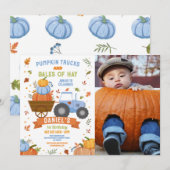 Boy's Tractor Pompoen Verjaardag Oogstfeest Kaart (Voorkant / Achterkant)