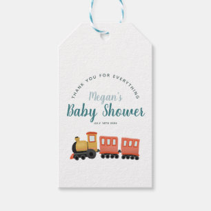 Boys Train Dank u Baby shower schattige gunst Cadeaulabel